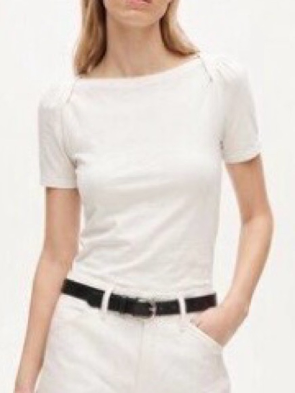 J. Crew New women’s S Vintage Jersey Puff-Sleeve T-shirt in white